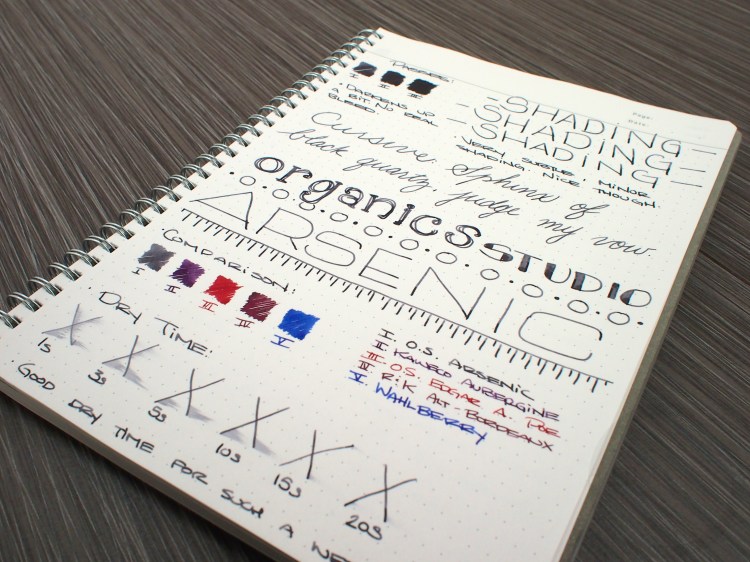 Organics Studio Arsenic Fountain Pen Ink Review