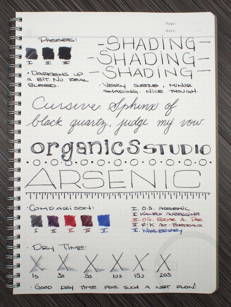 Organics Studio Arsenic Fountain Pen Ink Review