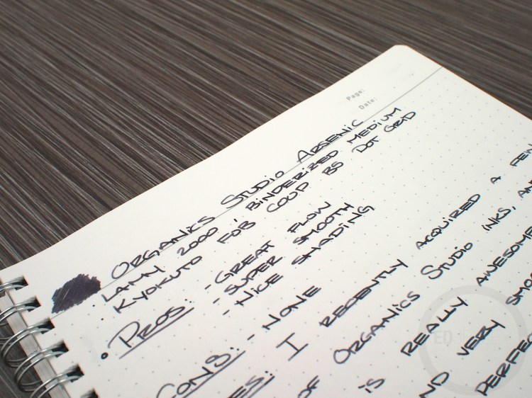 Organics Studio Arsenic Fountain Pen Ink Review