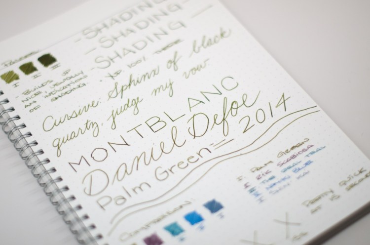 Montblanc Defoe Writers Edition Palm Green Fountain Pen Ink