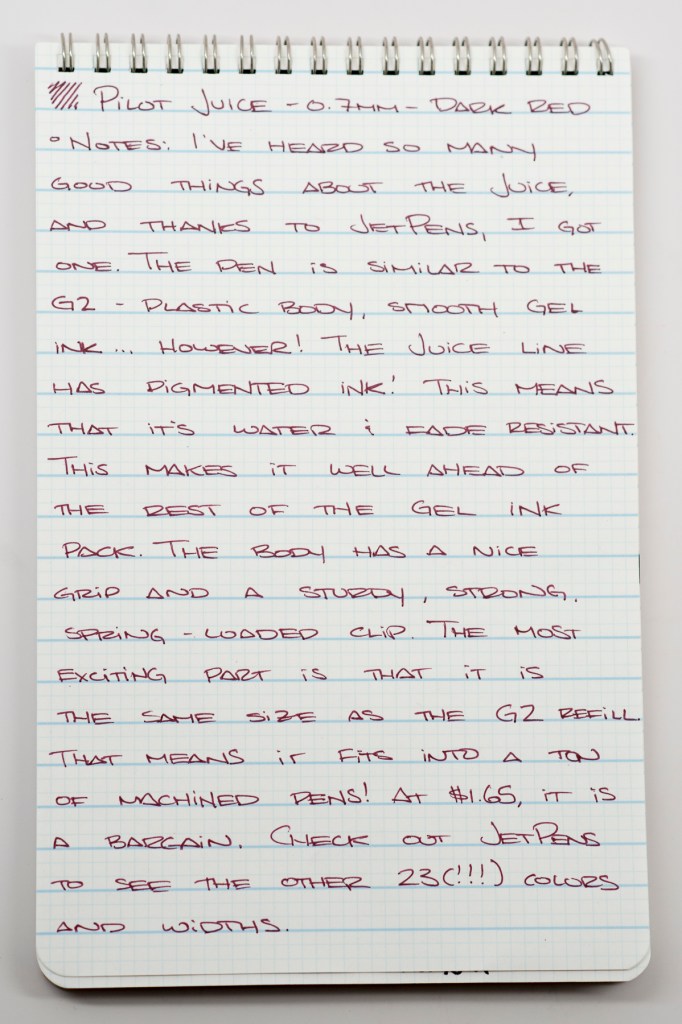 Pilot Juice Dark Red 0.7mm Gel Pen Review-1