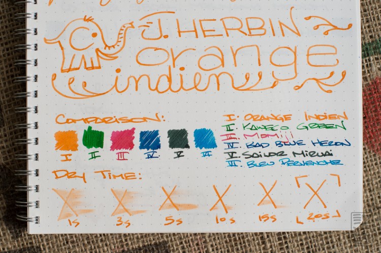 J. Herbin Orange Indien Fountain Pen Ink Review-10