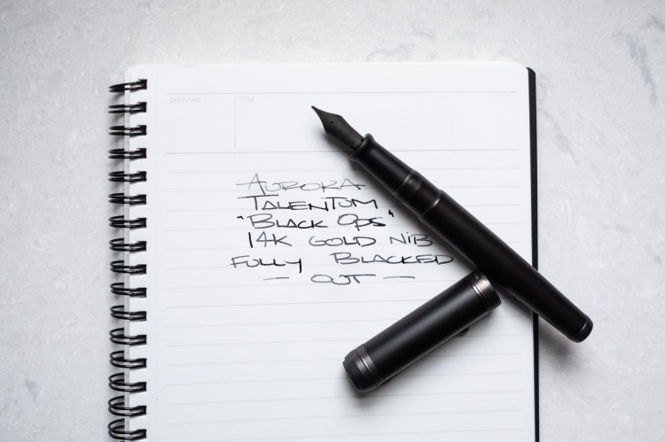 Aurora Talentum Broad Nib Writing Sample